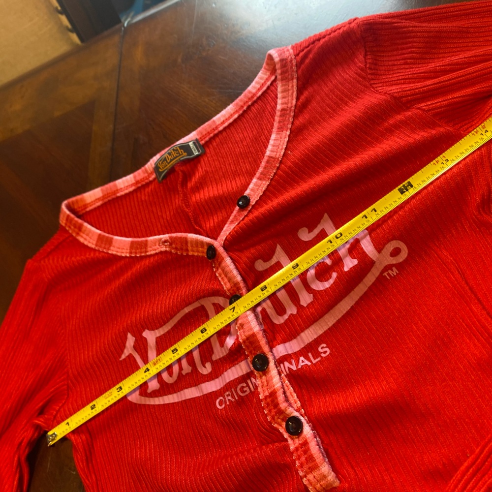 Von Dutch Red Knit Jumpsuit - Picture 3 of 5